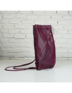 Talego color púrpura cosido en burdeos claro