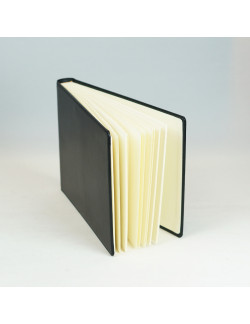 Álbum color negro y hojas color crema