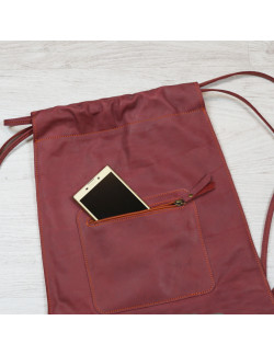 Saco en granate cosido en naranja