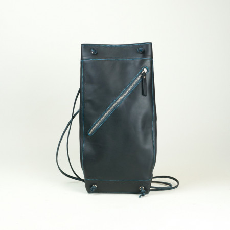 Talego color negro cosido en turquesa