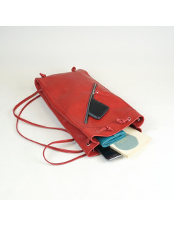 Talego color rojo cosido en burdeos claro