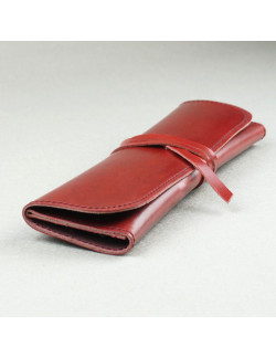 Plumier en piel cereza