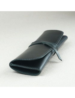 Plumier en piel negra