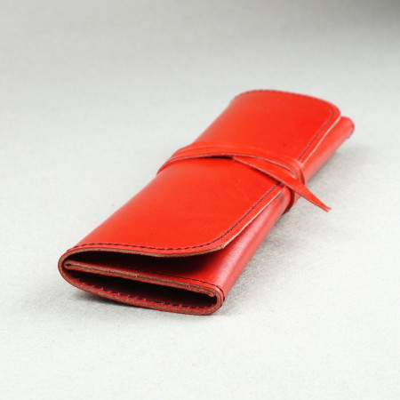 Plumier en piel rojo