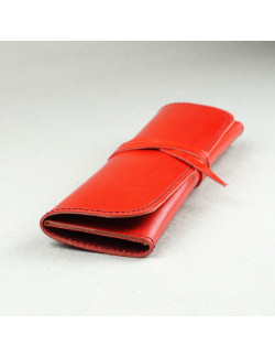 Plumier en piel rojo