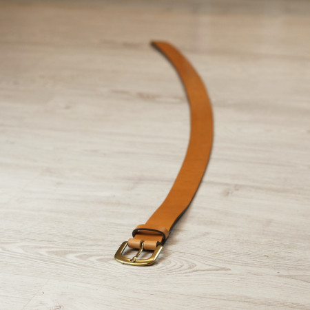 Cinturón miel, hebilla Mod 4 en oro viejo