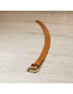 Cinturón miel, hebilla Mod 4 en oro viejo