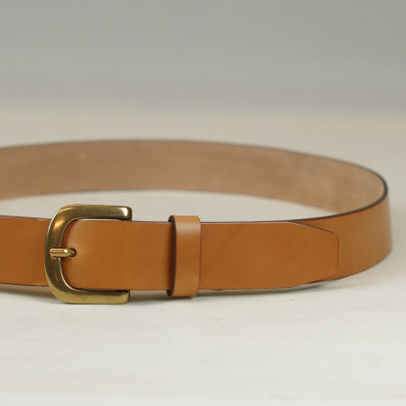 Cinturón miel, hebilla Mod 4 en oro viejo