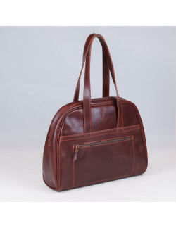 Carlota en color tabaco cosida en naranja