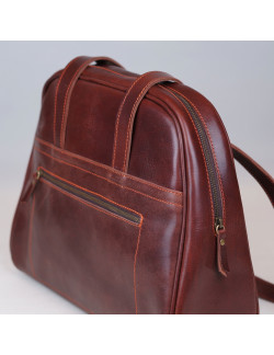 Carlota en color tabaco cosida en naranja